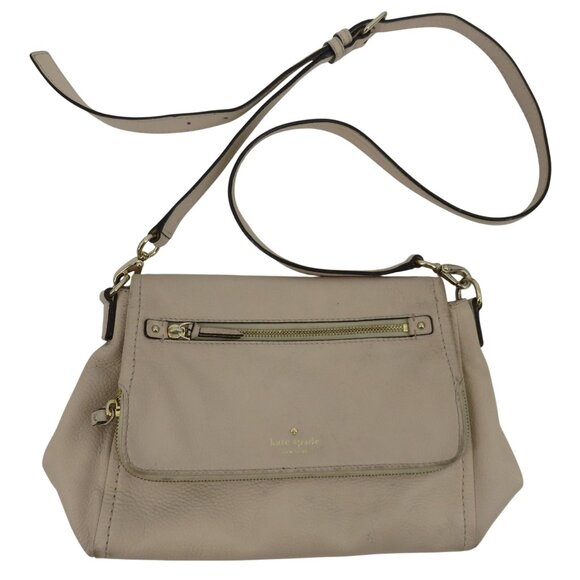 Kate Spade Cobble Hill Small Toddy Crossbody Handbag Purse Beige Pebbled Leather - Picture 1 of 16